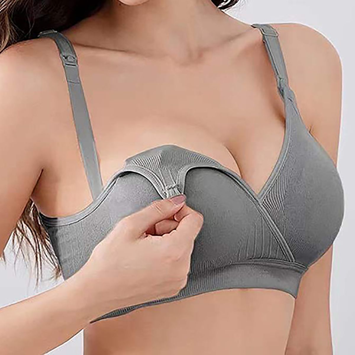 

Nursing Simple Grey Bra