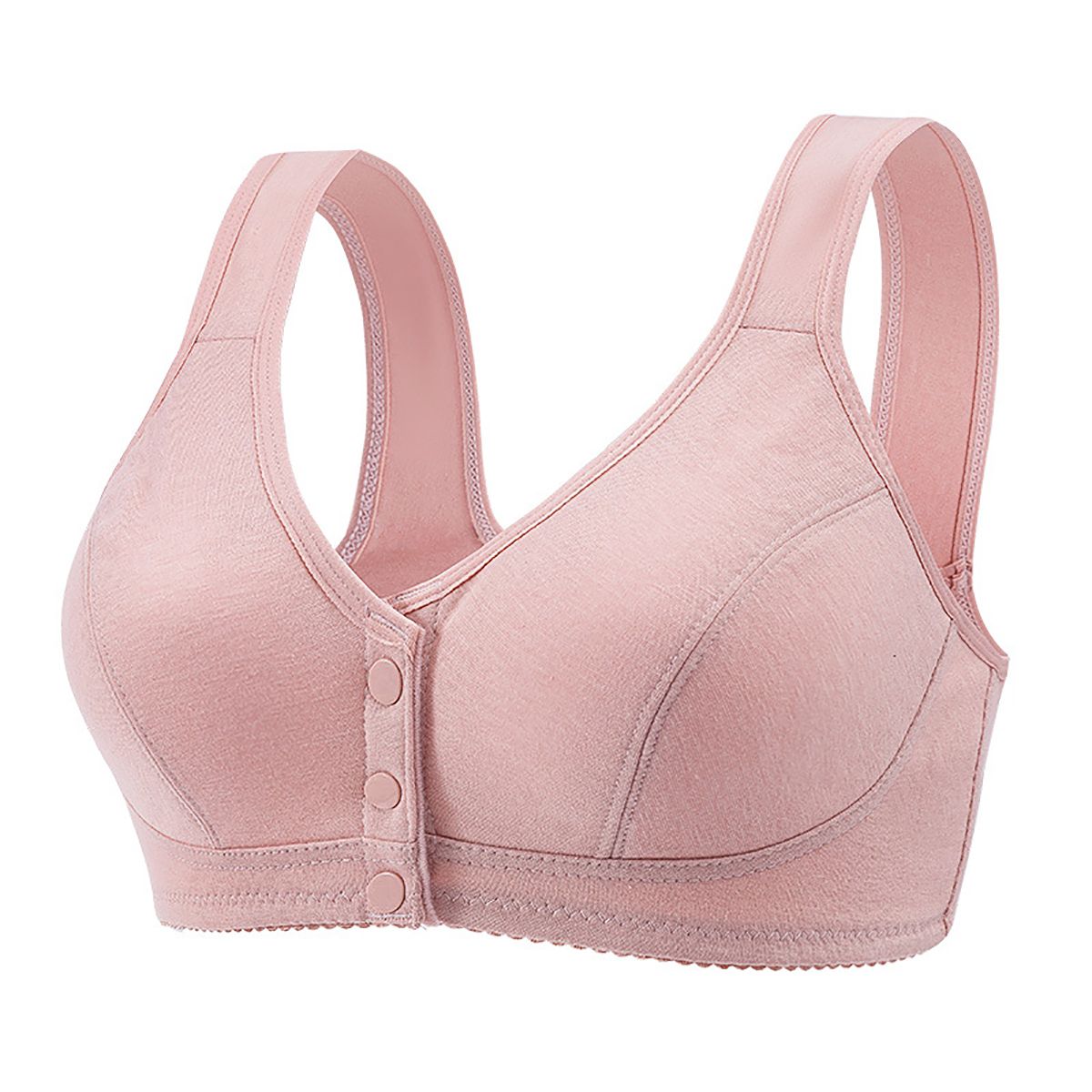 

Nursing Pink Snap Button Front Bra