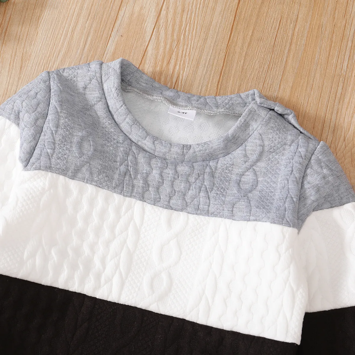 2 Stück Kleinkinder Unisex Stoffnähte Lässig Sweatshirt-Sets grau big image 1