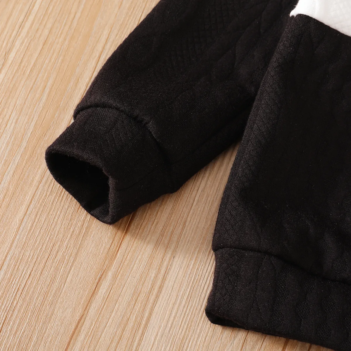 2-piece Toddler Girl/Boy Colorblock Cable Knit Sweatshirt and Pants Set Grey big image 1