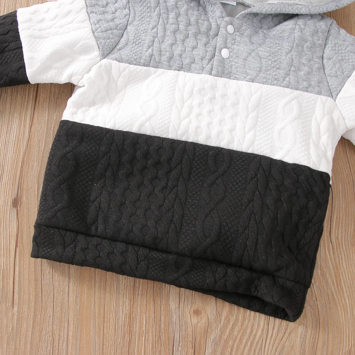 2 Stück Kleinkinder Unisex Stoffnähte Klassisch Sweatshirt-Sets grau big image 1