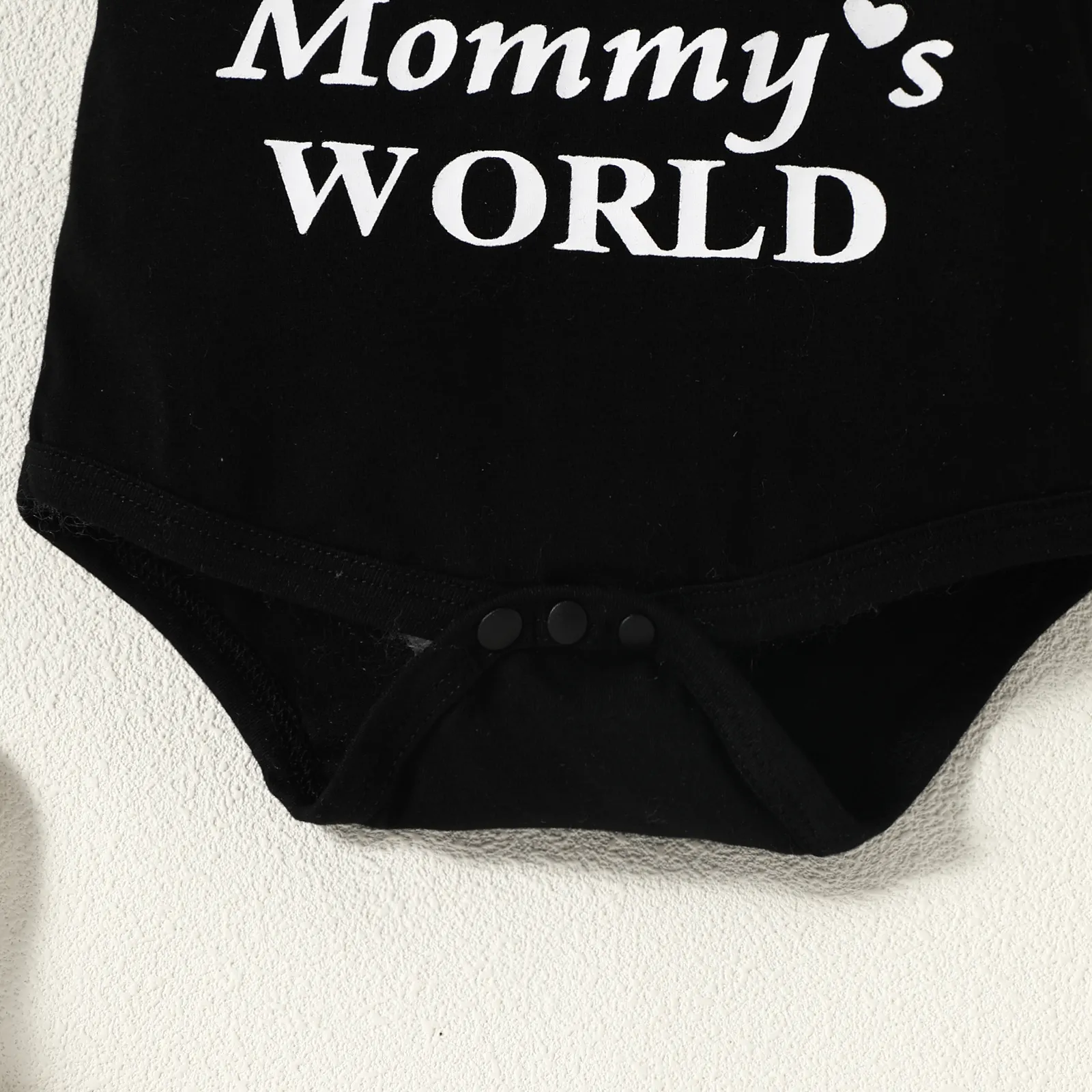 3pcs Baby Girl 95% Cotton Letters Print Ruffle Short-sleeve Romper and Allover Print Bow Decor Pants & Headband Set BlackandWhite image 5