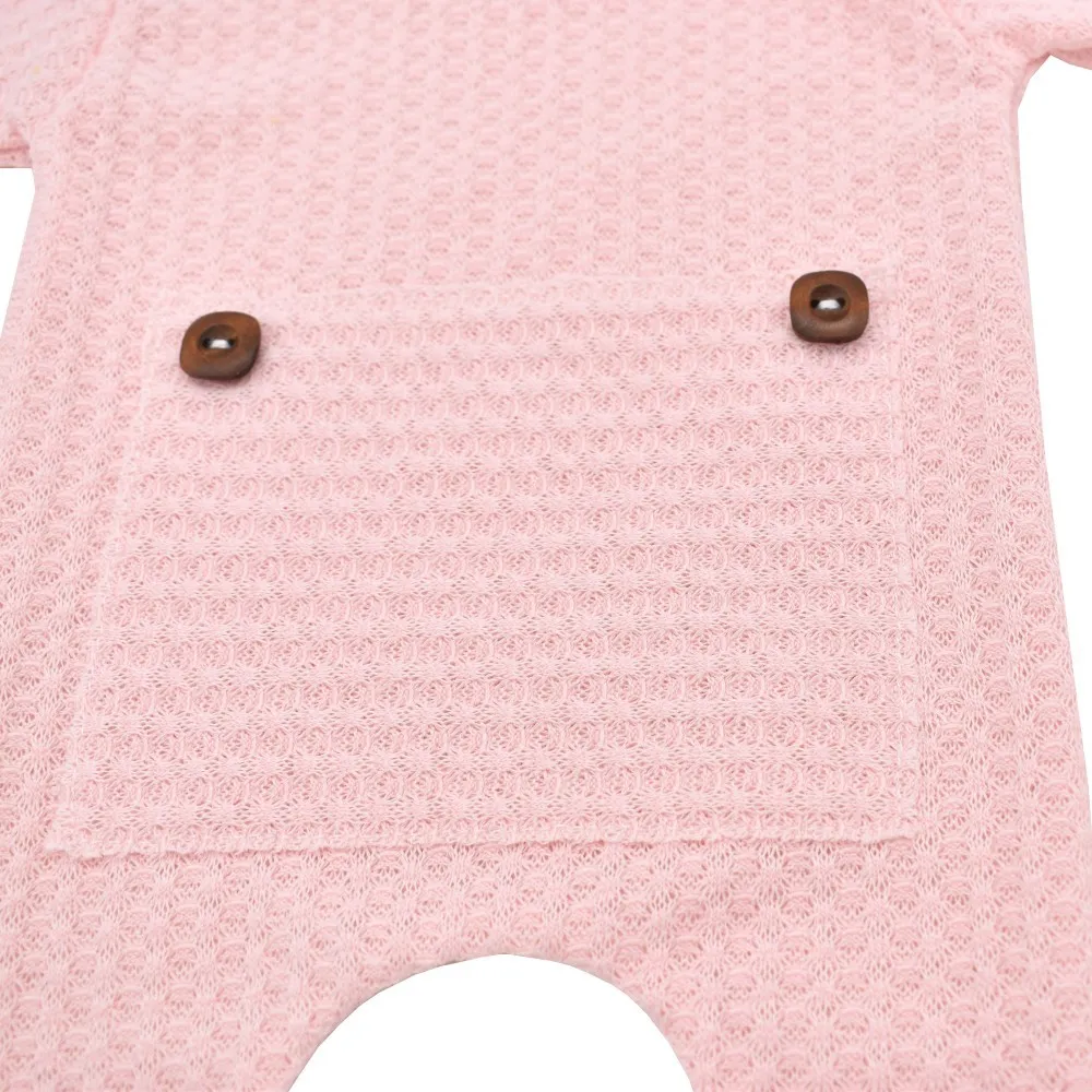 2PCS Baby Knitting Newborn Photography Props Crochet Baby Hats Pink big image 1