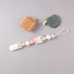 handgemachte Schnuller Clip Halterkette Silikon Schnuller Ketten Baby Beißring Zahnen Kette Hell rosa