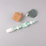 Chaîne de support de sucette à la main clips chaînes de tétine de bébé silicone teether chaîne de dentition Menthe Verte