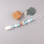 handgemachte Schnuller Clip Halterkette Silikon Schnuller Ketten Baby Beißring Zahnen Kette hellblau