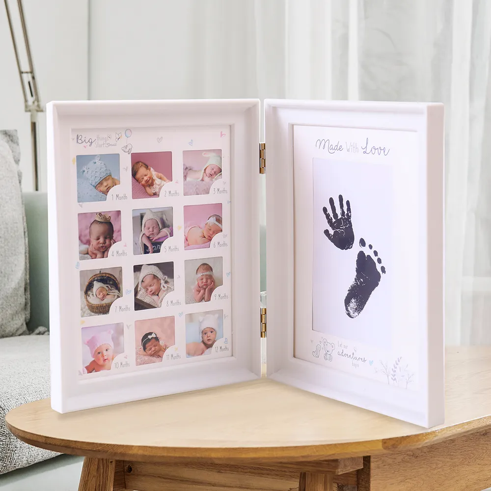 Baby Hand Inkpad Watermark Wood Photo Frame Souvenir