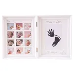 Baby Hand Inkpad Watermark Wood Photo Frame Souvenir White