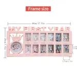 My First Year Frame Baby Picture Keepsake Frame for Photo Memories for Newborn Gifts Light Pink