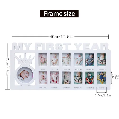 Mon cadre de première année Baby Picture Keepsake Frame pour les souvenirs photo pour les cadeaux de nouveau-né