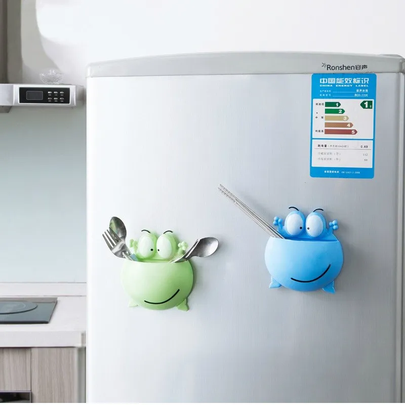 Succionador de pared, rana de dibujos animados, soporte de plástico para cepillos de dientes, organizador de baño big image 3