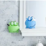 Wall Sucker Cute Cartoon Frog Plastic Toothbrush Rack Holder Bathroom Organizer Blue image 4