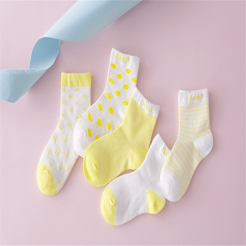 

5-pack Baby / Toddler Cozy Breathable Cotton Socks