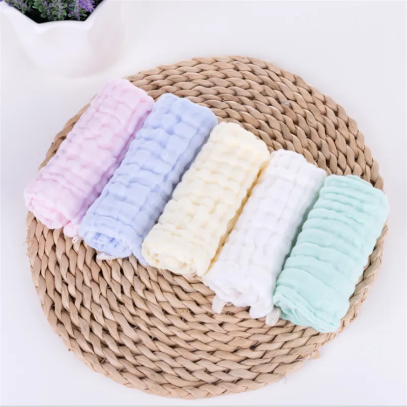5-pcs Six-layer Soft and Breathable Baby Children Absorbent Cotton Towels Kids Face Hand Washing Towel Multi-color big image 1