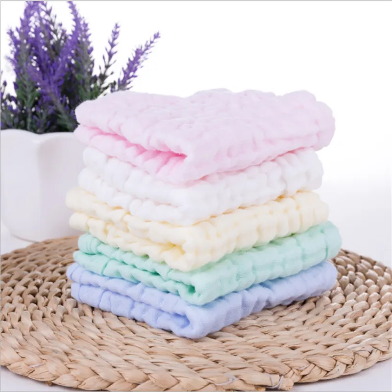 5 pièces six couches doux et respirant bébé enfants serviettes en coton absorbant enfants visage serviette de lavage des mains Multicolore big image 1