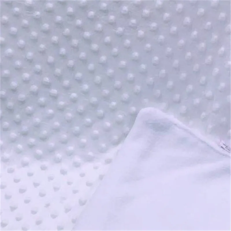 Dotted Fleece-lining Baby Blanket Swaddling Newborn Soft Bedding White image 2