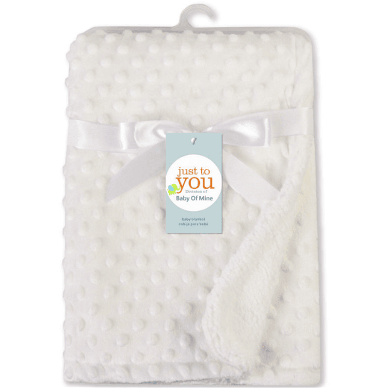 Dotted Fleece-lining Baby Blanket Swaddling Newborn Soft Bedding