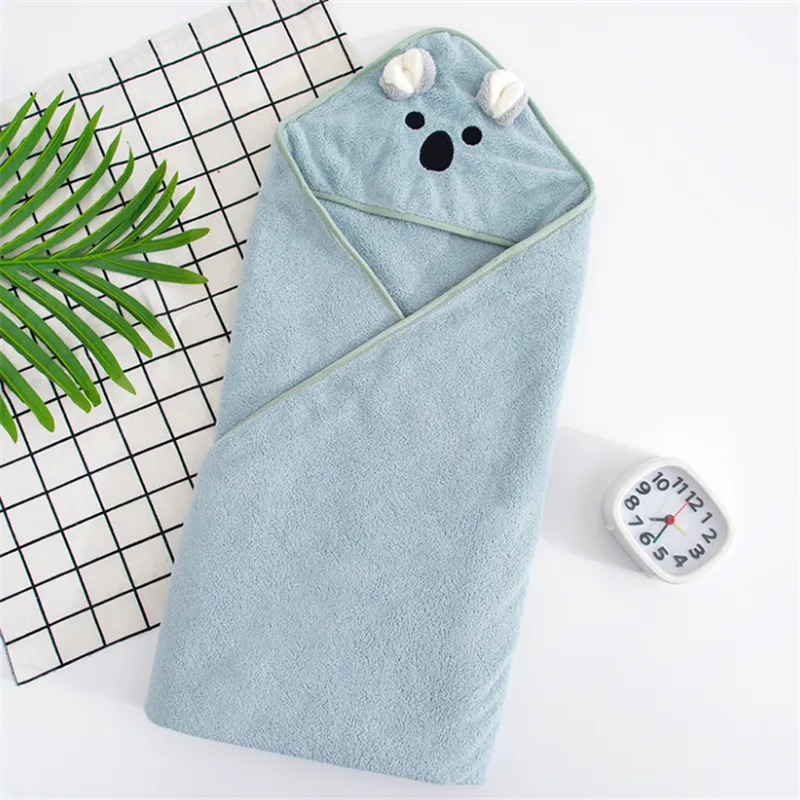 Cartoon Hooded Animal Baby Bathrobe Cotton Baby Spa Towel kids bath robe infant beach towels big image 1