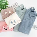 Cartoon Hooded Animal Baby Bathrobe Cotton Baby Spa Towel kids bath robe infant beach towels  image 4