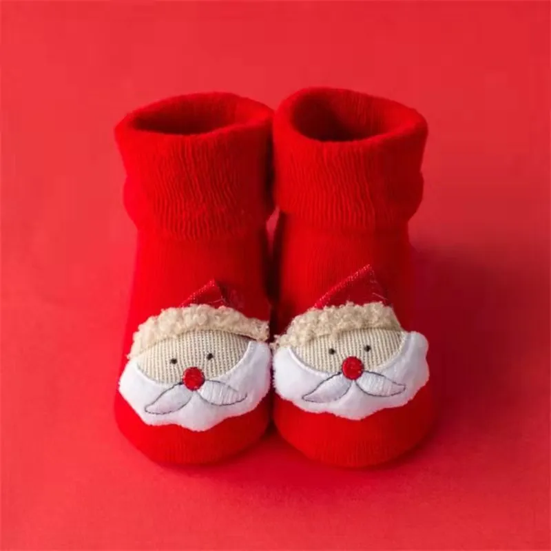 Baby / Toddler Christmas Cartoon Three-dimensional Socks Red