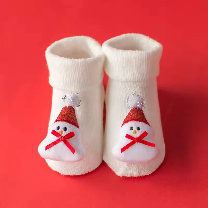 Baby / Toddler Christmas Cartoon Three-dimensional Socks White