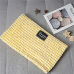 Pure Color Plaid Blanket Baby Quilt Hold Blanket Home Bed Blanket Kids Bedding for All Seasons Yellow