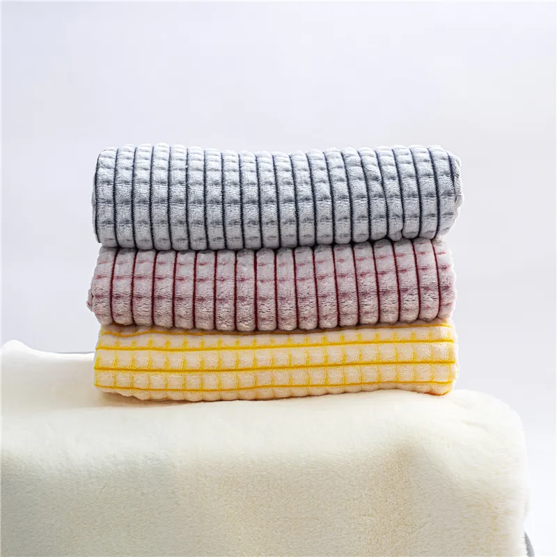Pure Color Plaid Blanket Baby Quilt Hold Blanket Home Bed Blanket Kids Bedding for All Seasons  image 2