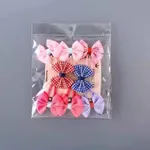 8-pack Pretty Bowknot Hairpins for Girls Dark Blue