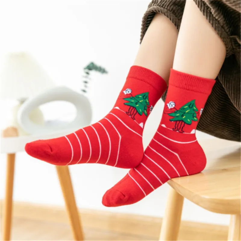 5 paires de chaussettes confortables et respirantes de Noël pour bébés / tout-petits Rouge big image 1