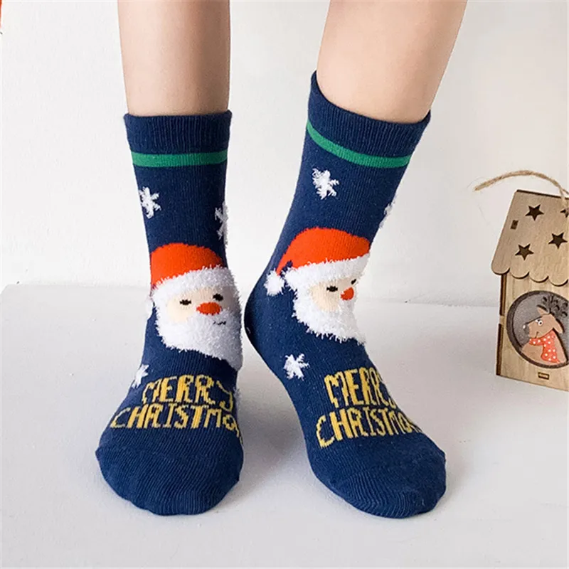 3-pairs Baby / Toddler Christmas Thermal Socks Set Red big image 1