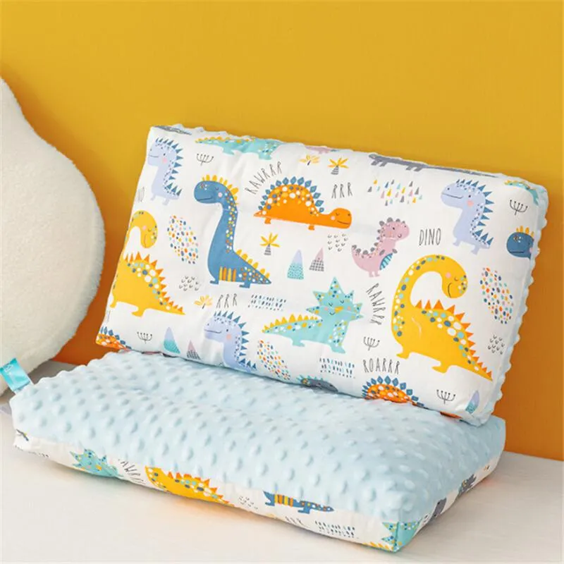 

100% Cotton Baby Soothing Pillow Cartoon Dinosaur Unicorn Traffic Pattern Kids Soft Elastic Sleeping Pillows