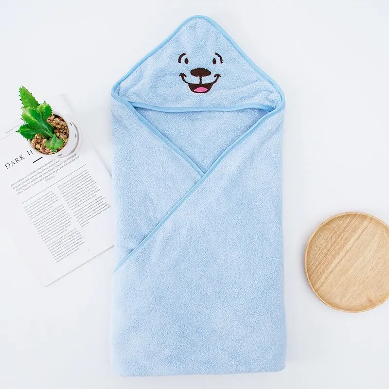 

Cartoon Hooded Animal Baby Bathrobe Coral Fleece Baby Spa Towel Kids Bath Robe Infant Beach Towels