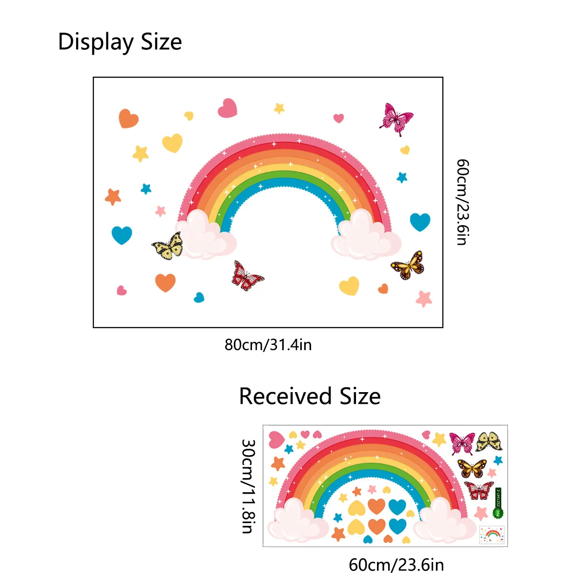 Rainbow Butterfly Stars Wall Stickers Living Room Children's Room Background Wall Decoration Paintin