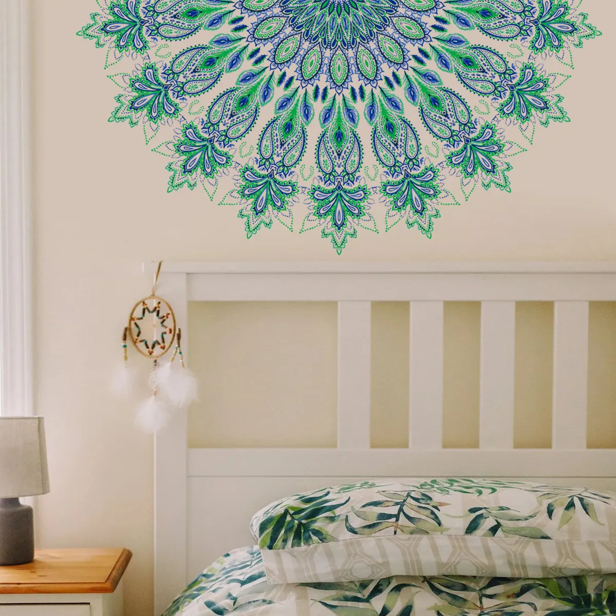Half Mandala Wall Sticker Wall Decal Background Wall Art Decal Decor for Living Room Bedroom TV Background Decoration Multi-color image 2