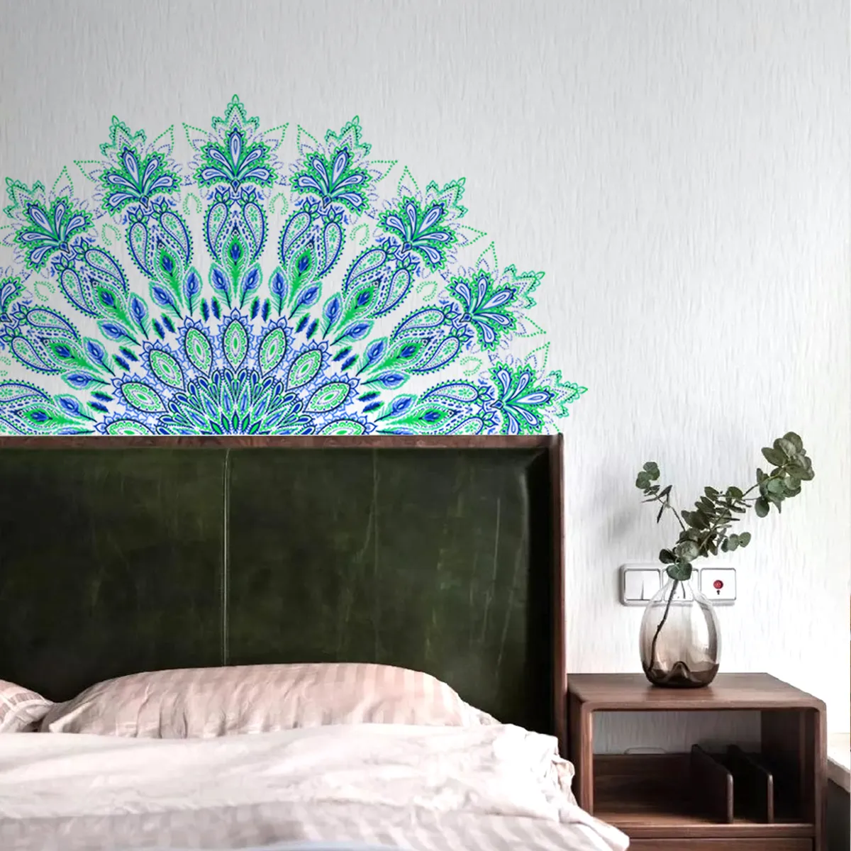Half Mandala Wall Sticker Wall Decal Background Wall Art Decal Decor for Living Room Bedroom TV Background Decoration Multi-color image 6