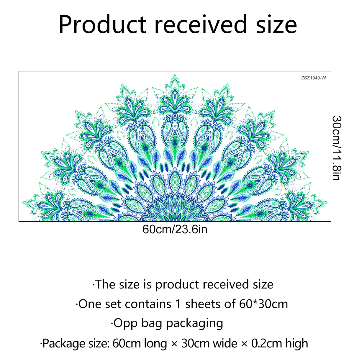 Half Mandala Wall Sticker Wall Decal Background Wall Art Decal Decor for Living Room Bedroom TV Background Decoration Multi-color big image 1