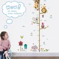 Cartoon Animals Lion Monkey Owl Elephant Height Measure Wall Sticker for Kids Rooms Growth Wall Art  image 2
