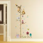 Cartoon Animals Lion Monkey Owl Elephant Height Measure Wall Sticker for Kids Rooms Growth Wall Art  image 5