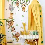 2-pack Branch Vine Monkey Wall Stickers, Suitable for Bedroom Living Room Classroom Office Self-adhesive Wall Stickers  image 5