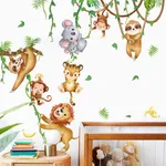 2-pack Branch Vine Monkey Wall Stickers, Suitable for Bedroom Living Room Classroom Office Self-adhesive Wall Stickers  image 3