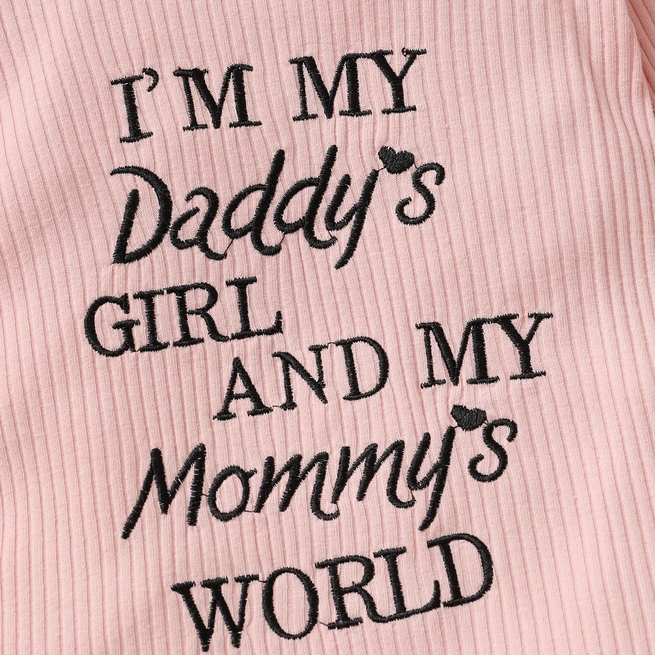 母親節 3件 嬰兒 女 喇叭袖 甜美 長袖 嬰兒套裝 粉色 big image 1