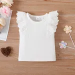 Baby Girl Solid Ruffled Tank Top White