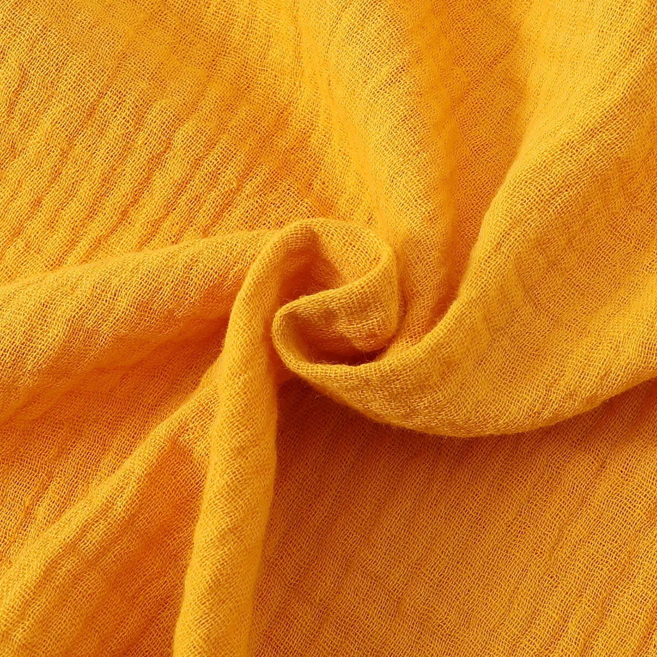 2pcs Toddler Girl/Boy 100% Cotton Basic Solid Henley Shirt and Pants Set Yellow big image 1