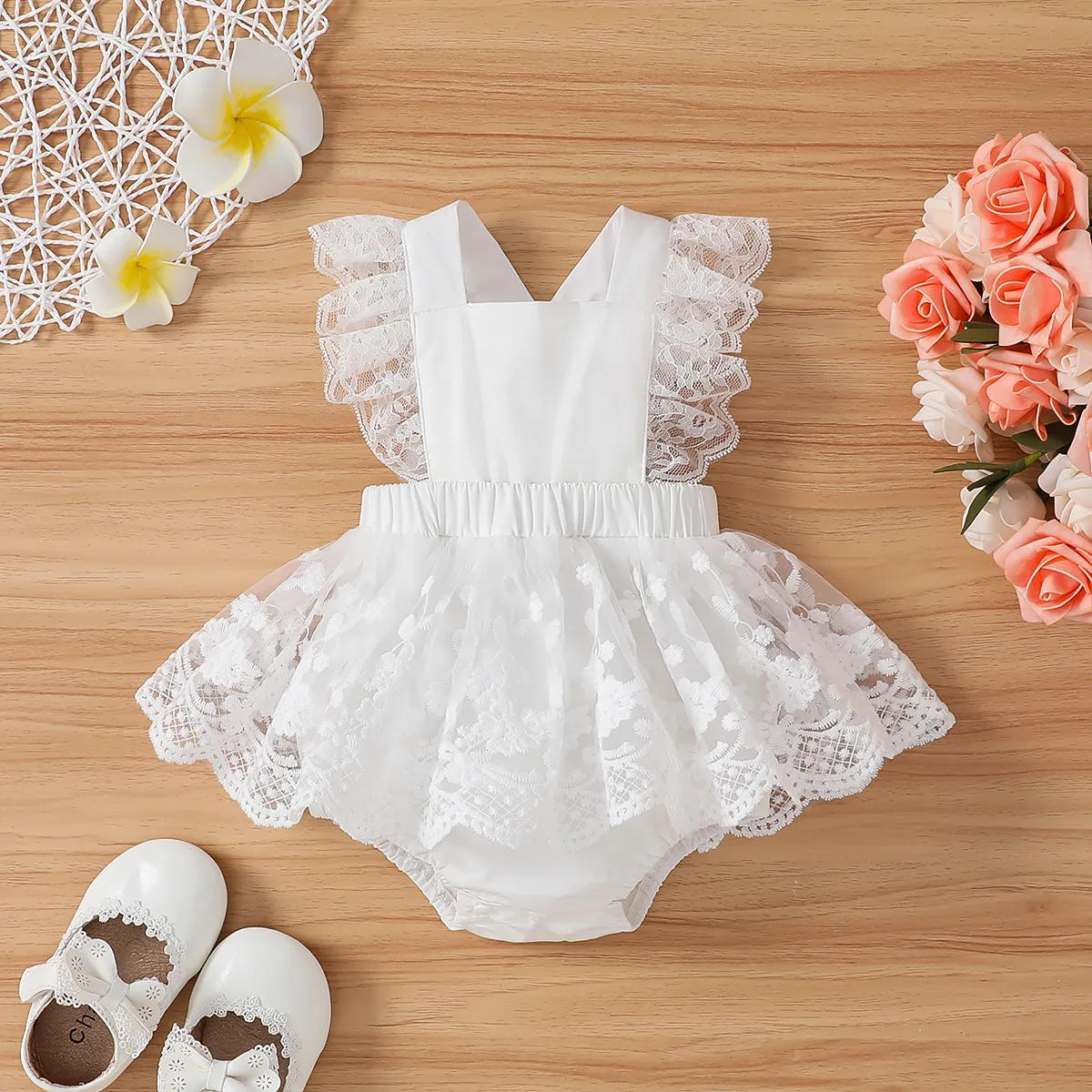 

Baby Girl 100% Cotton Lace Romper
