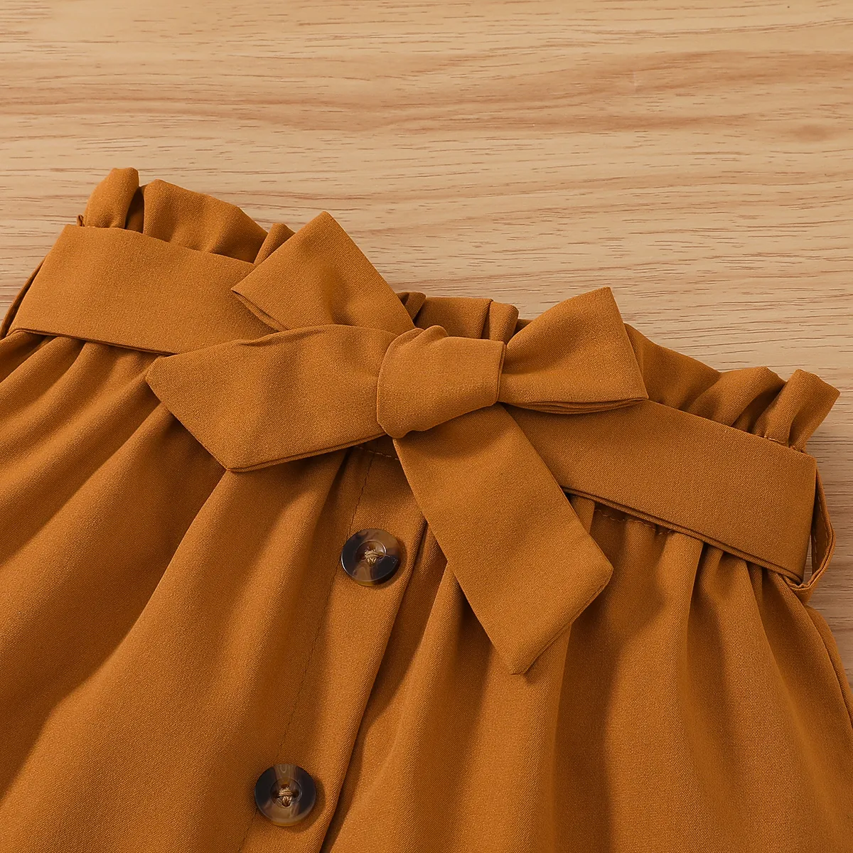 3pcs Toddler Girl 100% Cotton Solid Ruffled Top & Belted Skirt & Bow Headband Set White image 5