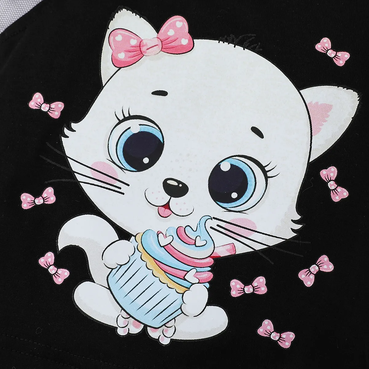 2 unidades Bebé Saia de várias camadas Gato Avant-garde Manga curta Fato saia e casaco  image 6