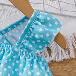 2pcs Toddler Girl Allover Polka Dots Ruffle Top and Shorts Set  image 3