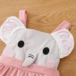 3pcs Toddler Girl Elephant Suspender Skirt & Ruffled Tee & Headband Set Pink image 5