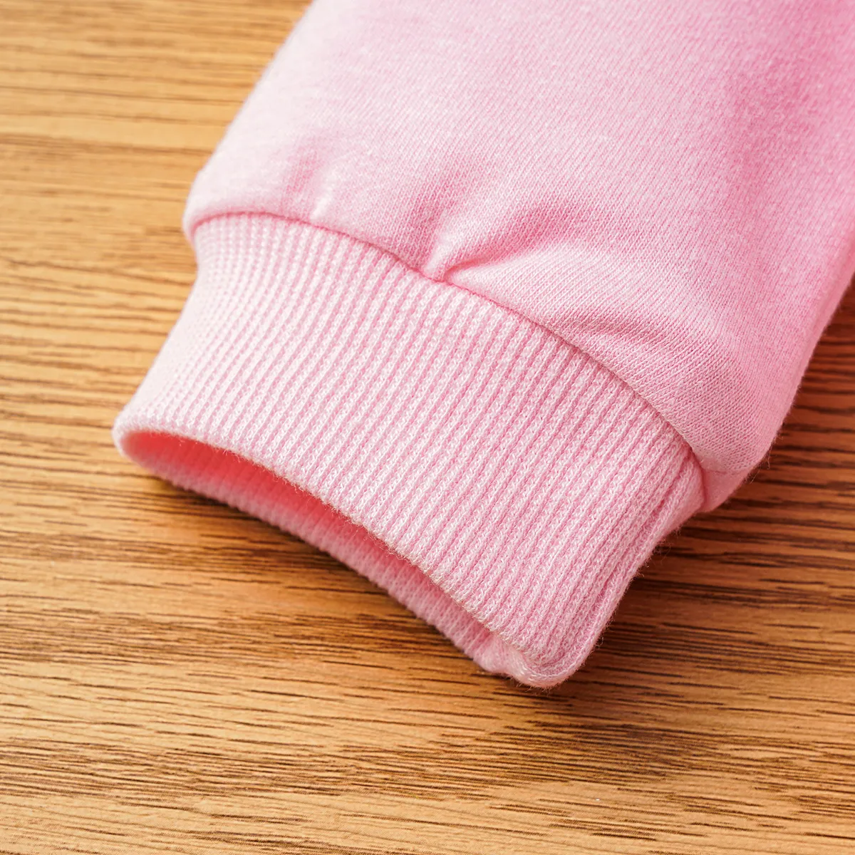 2pcs Baby Girl Figure Print Long-sleeve Sweatshirt and 100% Cotton Belted Ripped Jeans Set  image 5