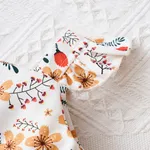 3pcs Baby Girl Floral Print Bow Decor Peplum Tank Top & 100% Cotton Shorts & Headband Set   image 4